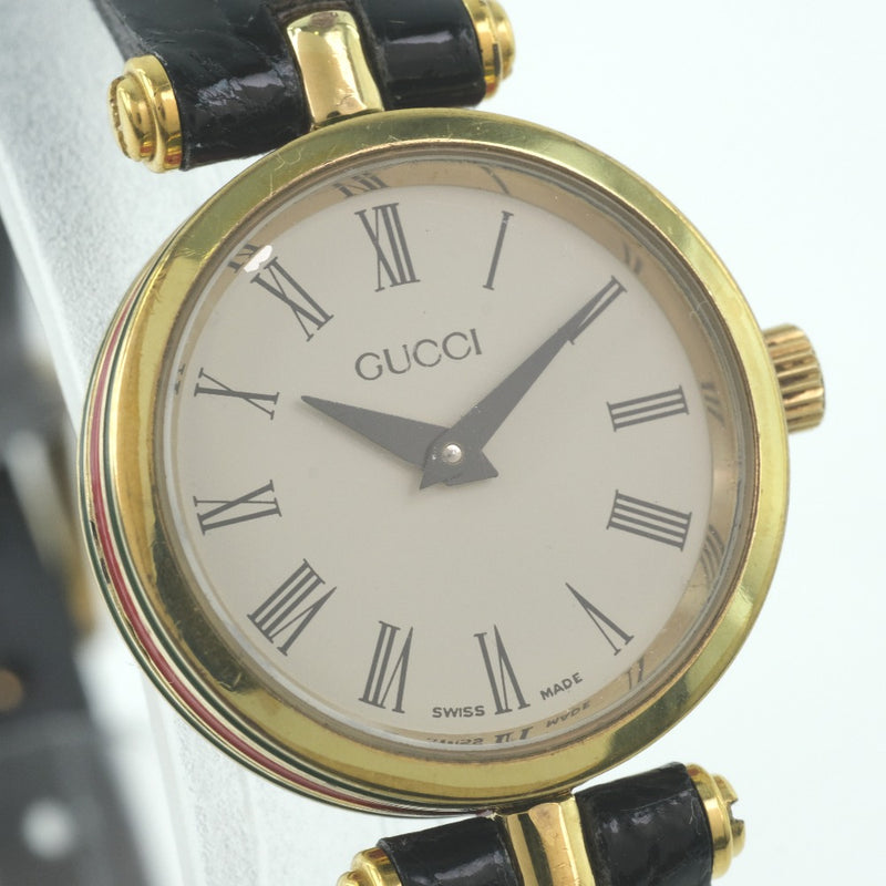 [GUCCI] Gucci Sherry Watch Stainless Steel x Leather Gold Quartz Ladies Ivory Dial Watch