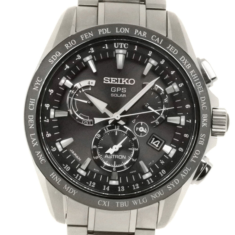 [Seiko] Seiko Astron 8x53-0AB0 SBXB045 Watch Titanium x Ceramic Solar Radio Clock Chronograph Men's Gray Dial Watch A-Rank