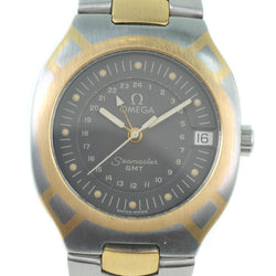 [오메가] 오메가 해 마스터 폴라리스 시계 스테인레스 스틸 골드 쿼츠 GMT 남자 회색 다이얼 시계