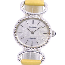[Waltham] Waltham Cal.ht-7 Watch Stainless Steel x Leather Yellow Handwritten Ladies Silver Dial Watch