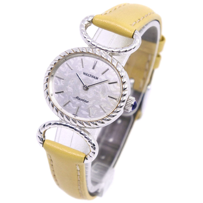 【WALTHAM】ウォルサム
 cal.HT-7 腕時計
 ステンレススチール×レザー 黄色 手巻き レディース シルバー文字盤 腕時計