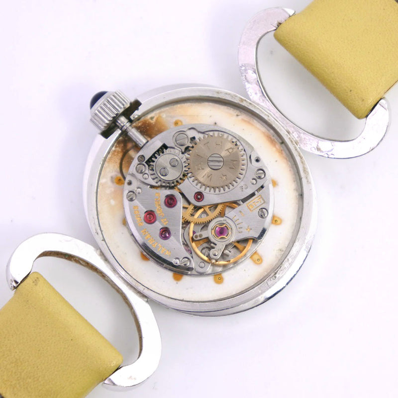 [Waltham] Waltham Cal.ht-7 Reloj de acero inoxidable x cuero de cuero damas escritas a mano dial de marcación