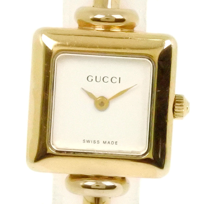 [GUCCI] Gucci 1900L Watch Stainless Steel Gold Quartz Analog Display Ladies White Dial Watch