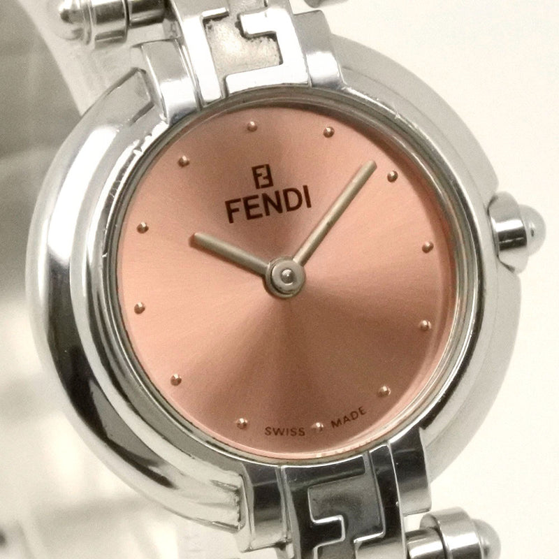 [Fendi] Fendi Oloroji 750L 시계 스테인리스 스틸 석영 아날로그 디스플레이 레이디 핑크 다이얼 시계