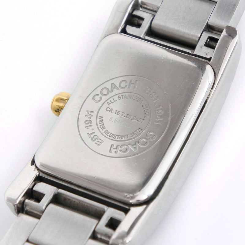 [Coach] Coach signature Ca.16.7.20.0407 Watch Stainless Steel Gold Quartz Analog Display Ladies White Shell Dial Watch
