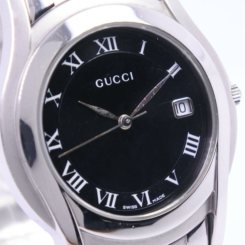 [Gucci] Gucci 5500m Reloj de cuarzo de acero inoxidable Hombres Negro Dial Girl