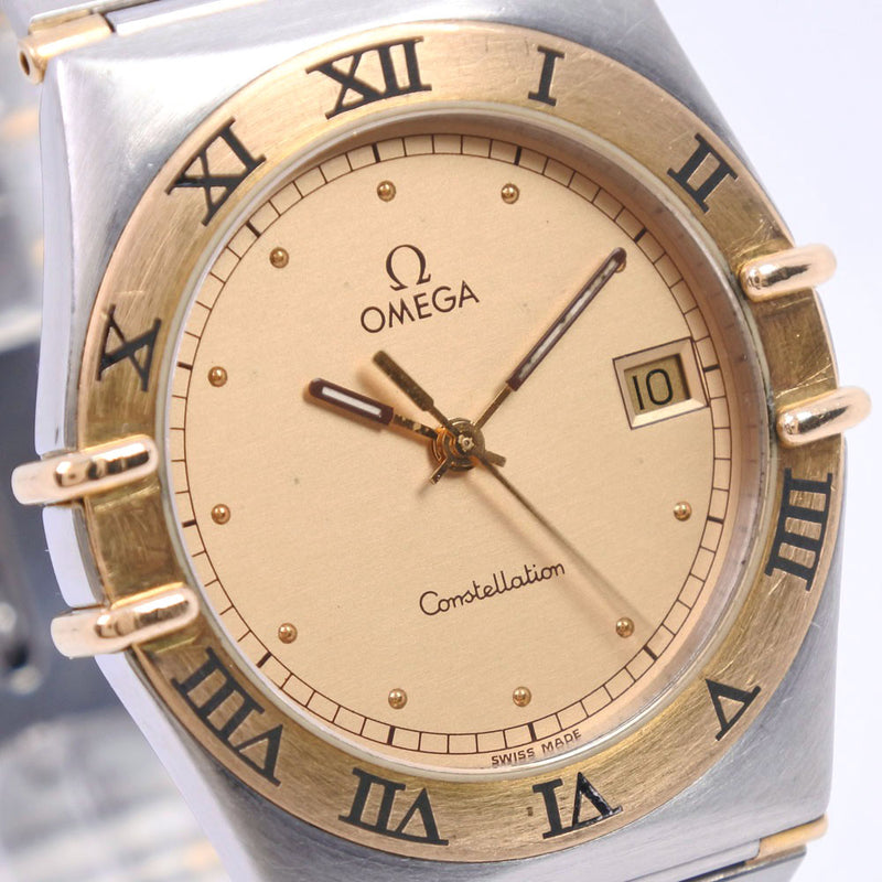 [Omega] Omega Constellation Watch Reloj de oro de cuarzo de acero inoxidable