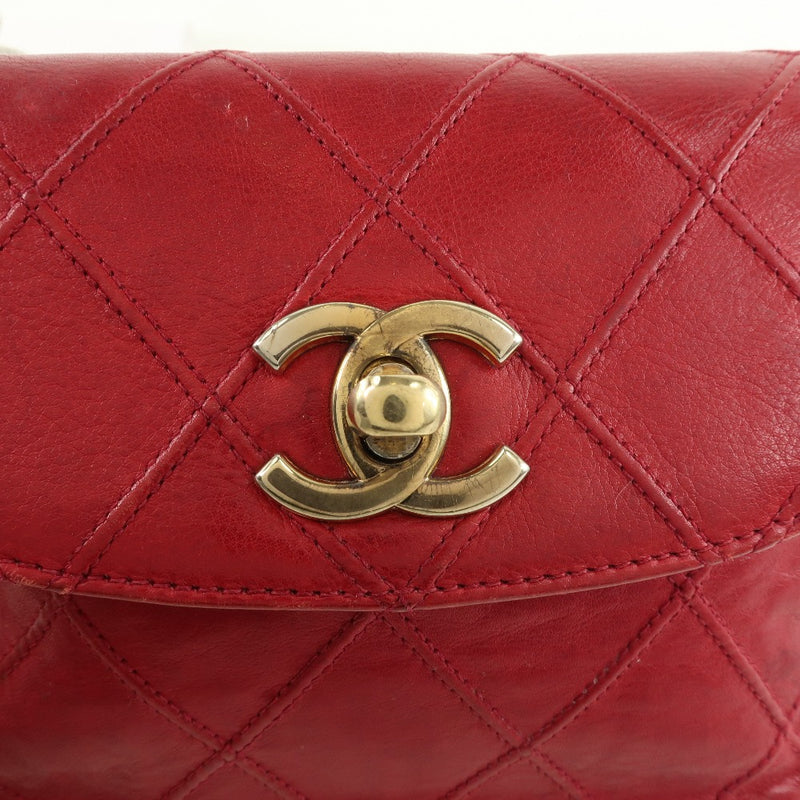 [Chanel] Chanel Matrasse West Pouch Body Bold Bag Skin Red Ladies Body Bold