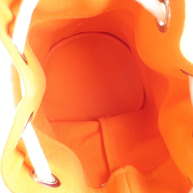 【HERMES】エルメス
 サックマリーンレシーフMM 巾着 キャンバス オレンジ ユニセックス ショルダーバッグ
Aランク