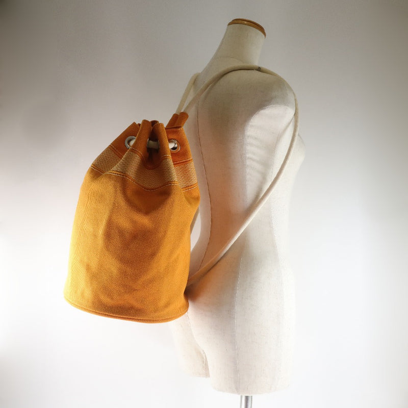 【HERMES】エルメス
 サックマリーンレシーフMM 巾着 キャンバス オレンジ ユニセックス ショルダーバッグ
Aランク