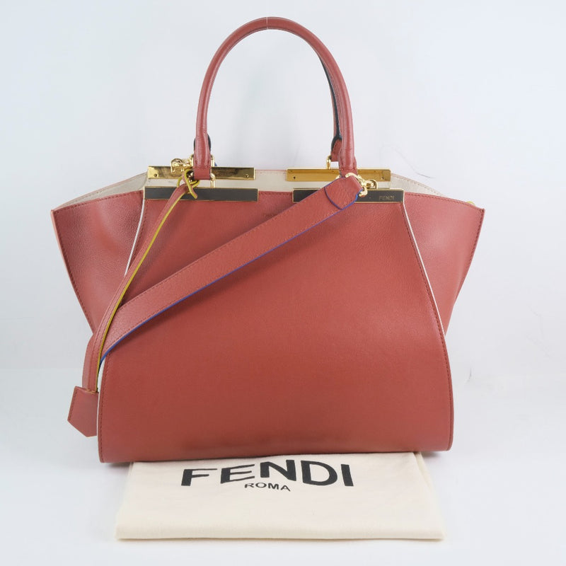 [FENDI] Fendi Troisur 2WAY shoulder 8BH279 Handbag Calf Red Ladies Handbag A-Rank