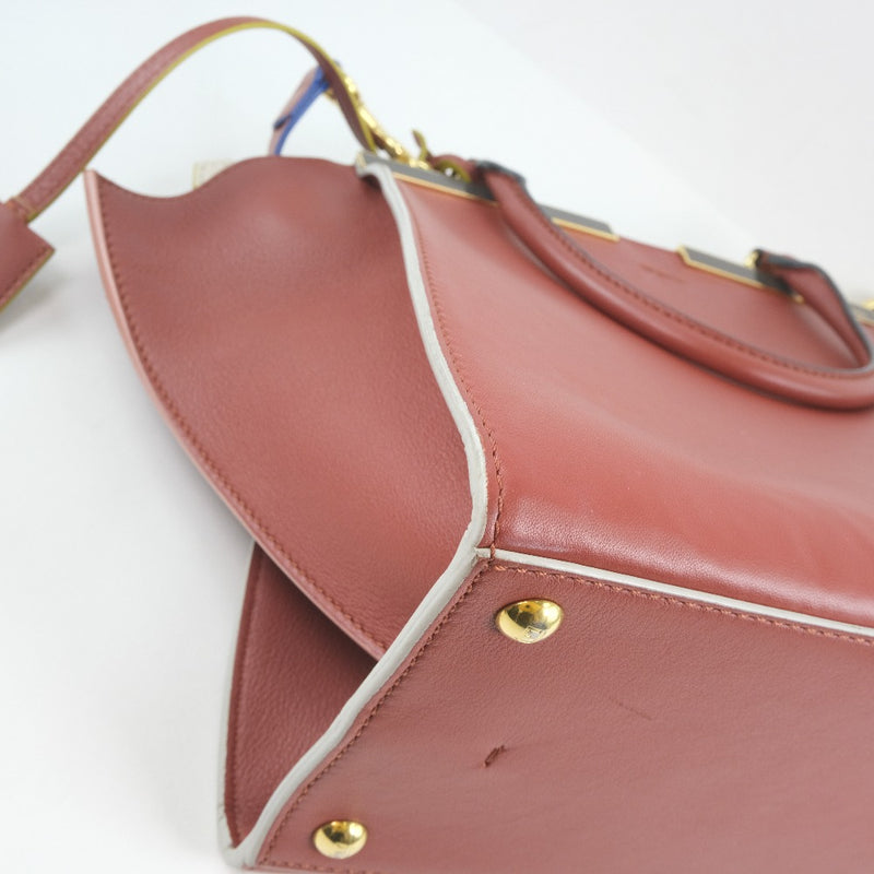 [FENDI] Fendi Troisur 2WAY shoulder 8BH279 Handbag Calf Red Ladies Handbag A-Rank
