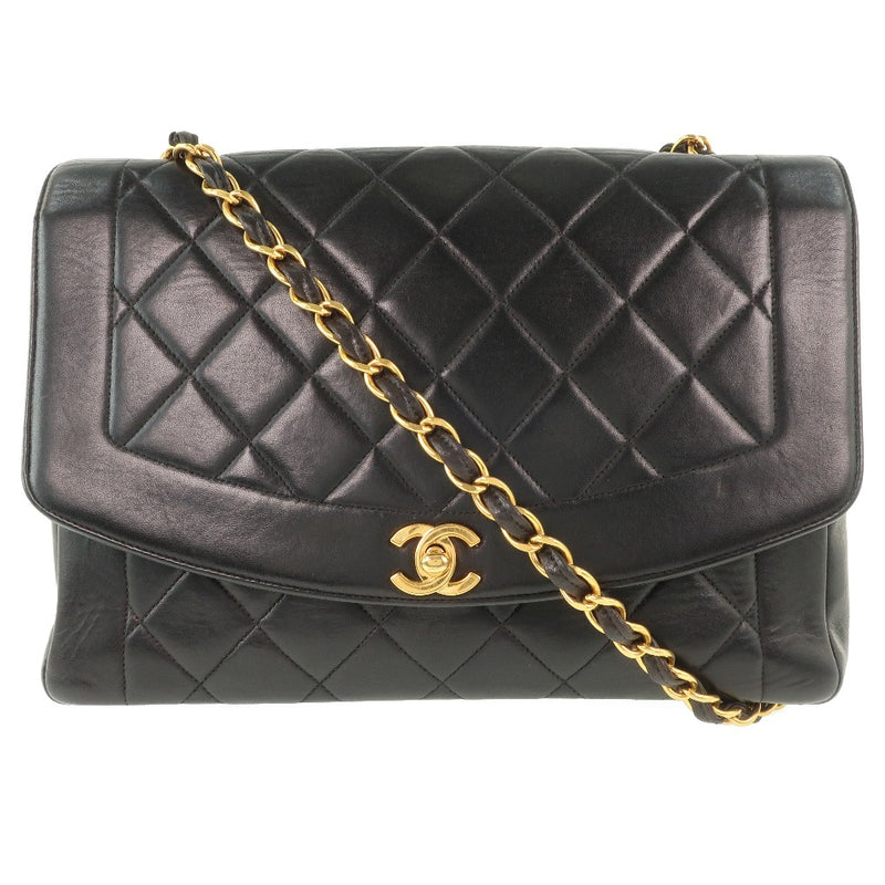 [Chanel] Chanel Diana Matrasse 28 Bolsa de hombro de cadena Rumskin Bagas de hombro de damas negras