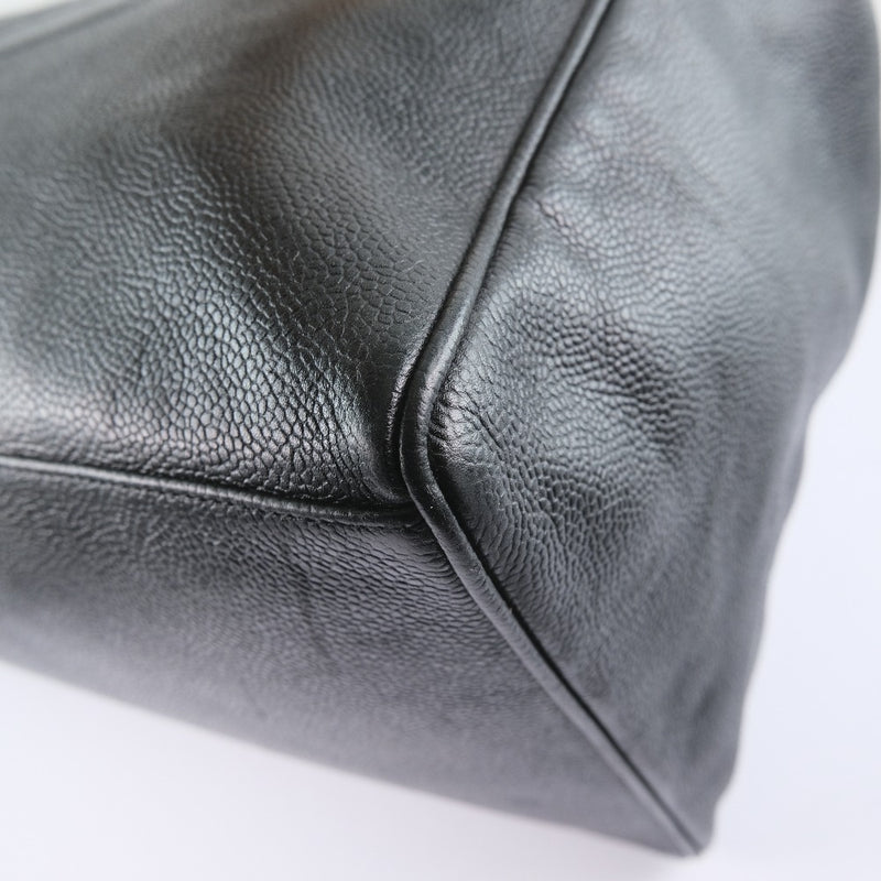 [Chanel] Chanel Chain Tote Bag Bag Mat Cabiaskin Black Ladies Tote Bag