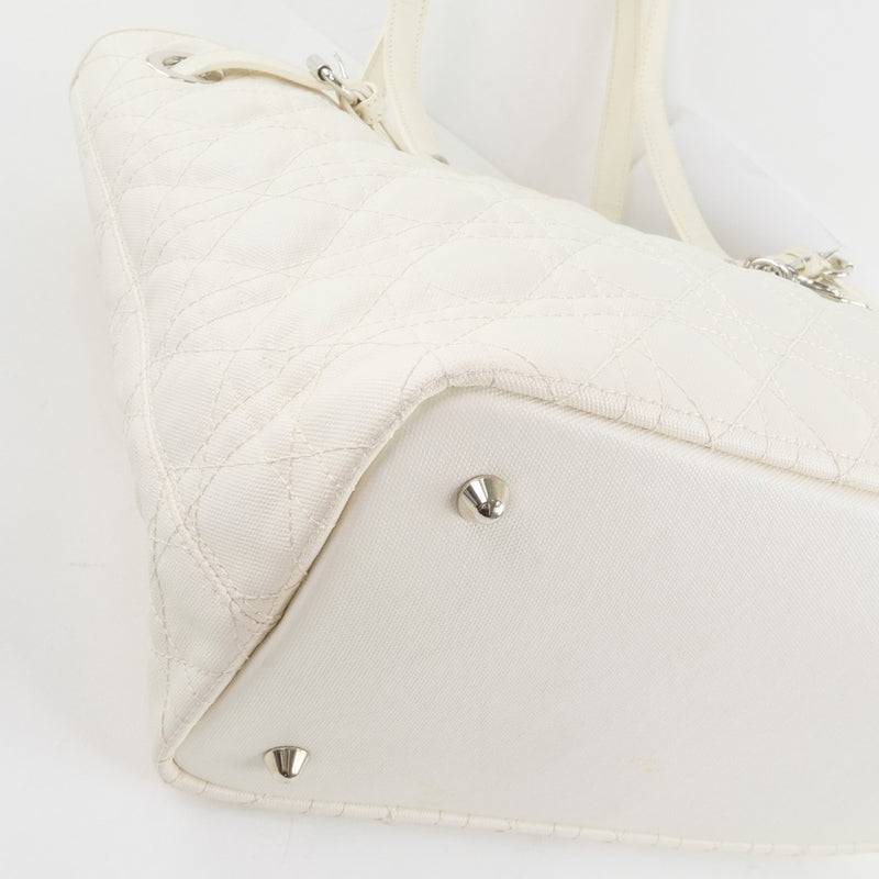 【Dior】クリスチャンディオール
 レディディオール パナレア カナージュ トートバッグ
 PVCコーティングキャンバス 白 レディース トートバッグ