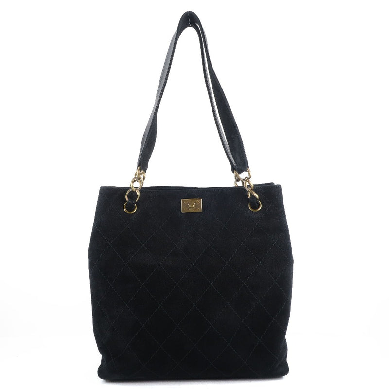 CHANEL] Chanel Chain Tote Matrasse Shoulder Bag Leather Black