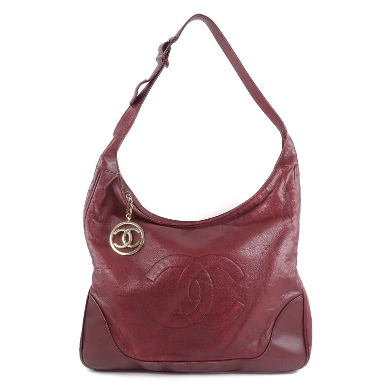 [CHANEL] Chanel Calf Shoulder Bag Calf Bordeaux/Red Ladies Shoulder Bag
