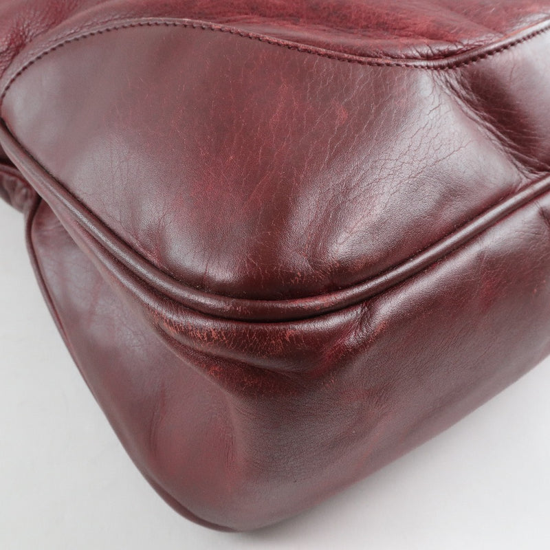 [Chanel] Bolsa de hombro de ternero Chanel Burdeos/Red Ladies Shoulder Bagn