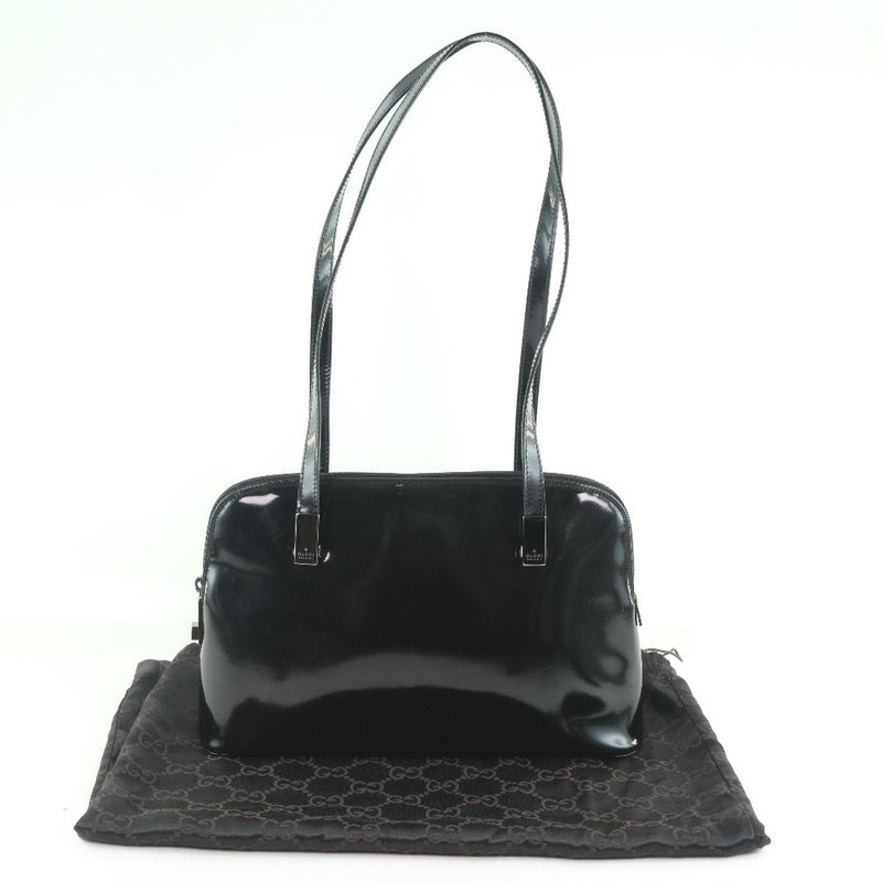 [GUCCI] Gucci 001.3261 Shoulder bag enamel black ladies shoulder bag