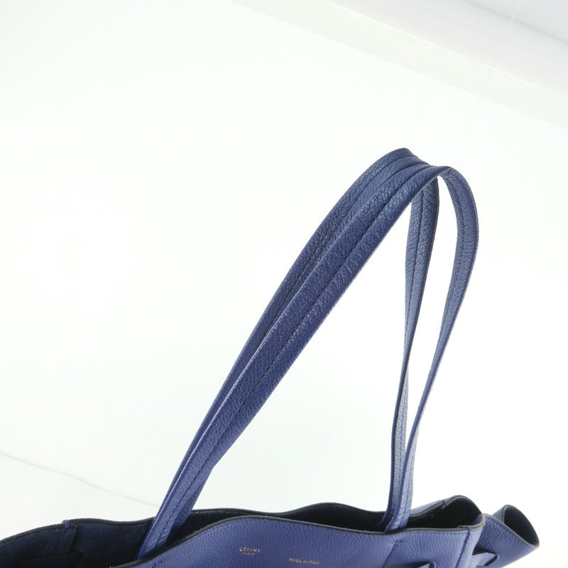 [Celine] Celine Caba Phantom Small Tote Bag Calf Blue Ladies Tote Bag A-Rank