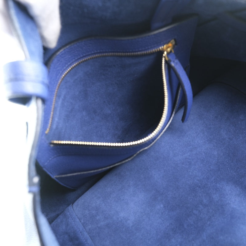 [Celine] Celine Caba Phantom Small Tote Bag Calf Blue Ladies Tote Bag A-Rank