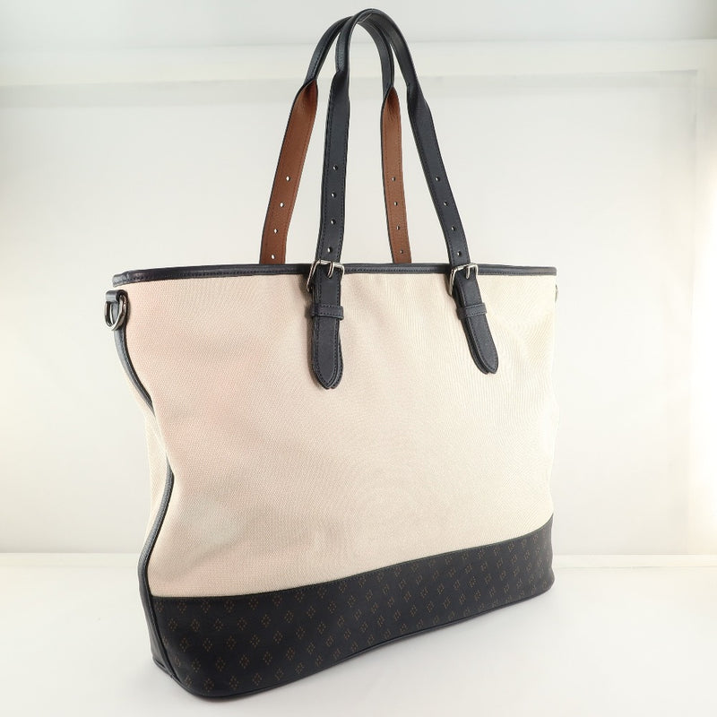 [Entrenador] Entrenador Mother Bag Mercers Diamond Furad F72155 Bag Bag Canvas x Leather White Ladies Bag A-Rank