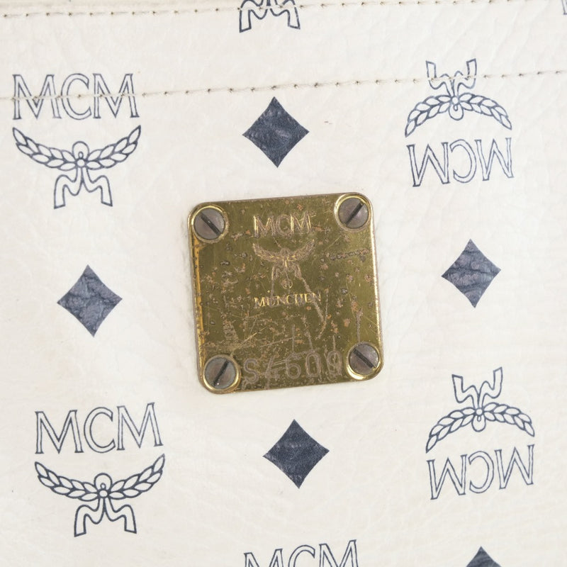 [MCM] McM Monogram Bolso de hombro de cuero Bagno de hombro de mujeres blancas