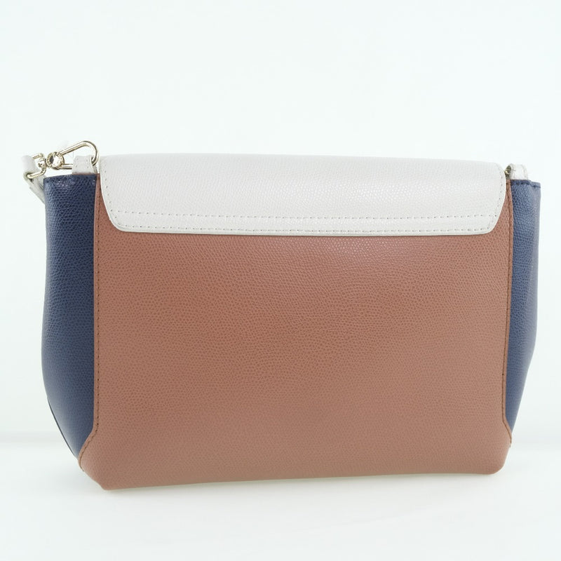 [FURLA] Furla Shoulder Bag Leather Tea/White/Blue Ladies Shoulder Bag A-Rank