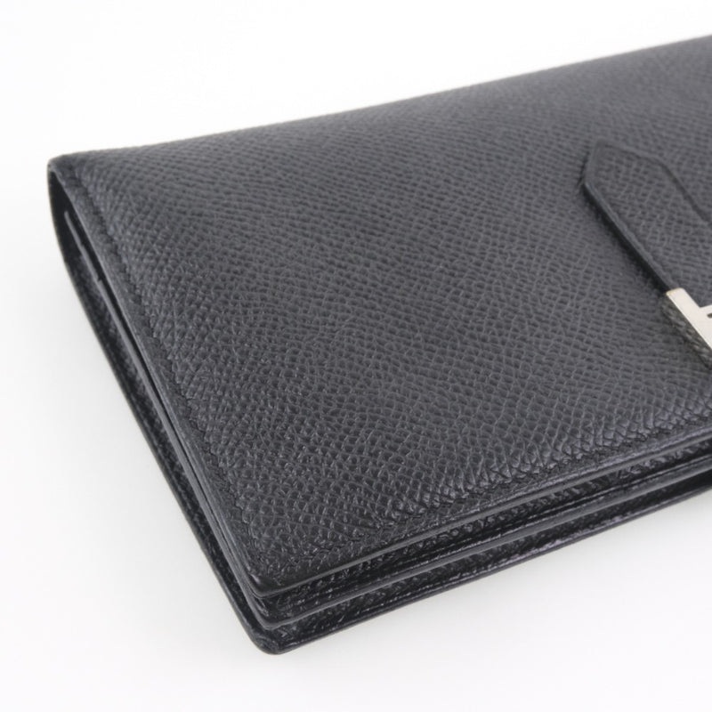[HERMES] Hermes Beansfurre Long Wallet Vo Epson Black X engraved Men's Long Wallet