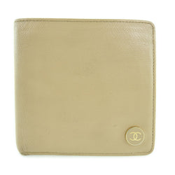 [Chanel] Chanel Coco Mark bi -fold billetera de ternero beige damas bi -billet