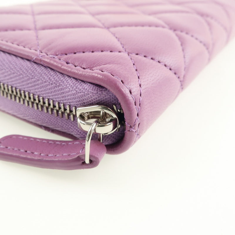 CHANEL] Chanel Round zipper Matrasse long wallet Lambskin Purple Ladies  Long Wallet A rank – KYOTO NISHIKINO
