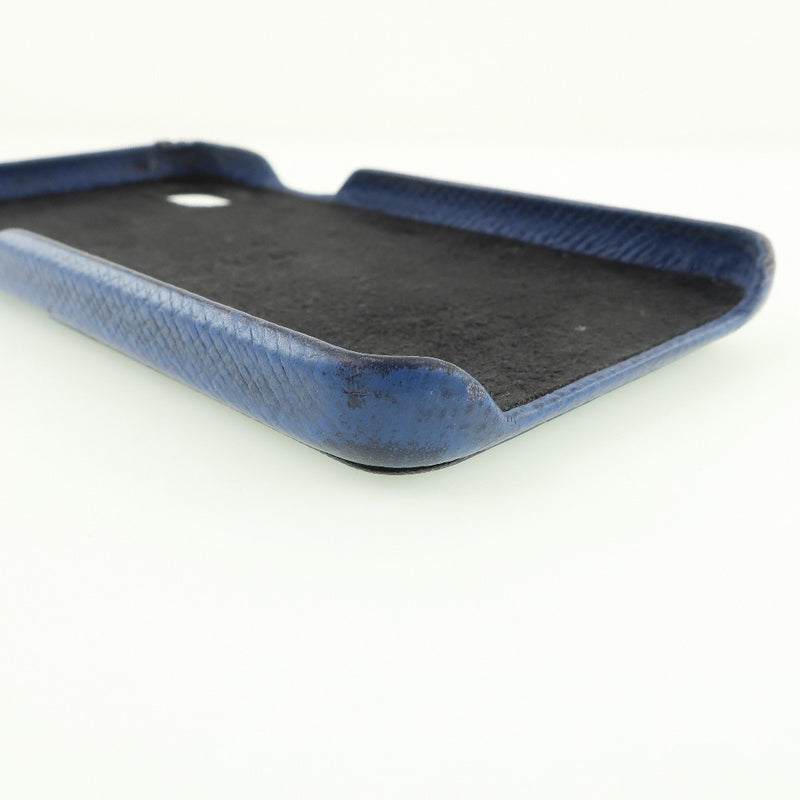 [Louis Vuitton] Louis Vuitton iPhone X/XS Tigarama M30273 Case de teléfonos inteligentes Cuero azul BC2119 Grabado Case de teléfonos inteligentes unisex