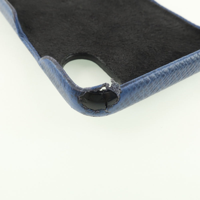 [Louis Vuitton] Louis Vuitton iPhone X/XS Tigarama M30273 스마트 폰 케이스 가죽 블루 BC2119 새겨진 유엔 스마트 폰 케이스