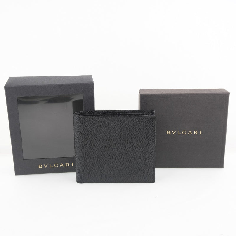 [bvlgari] Bulgari Classico 20253 Bi -fold Wallet皮革黑色男女胶 - 折fold钱包等级