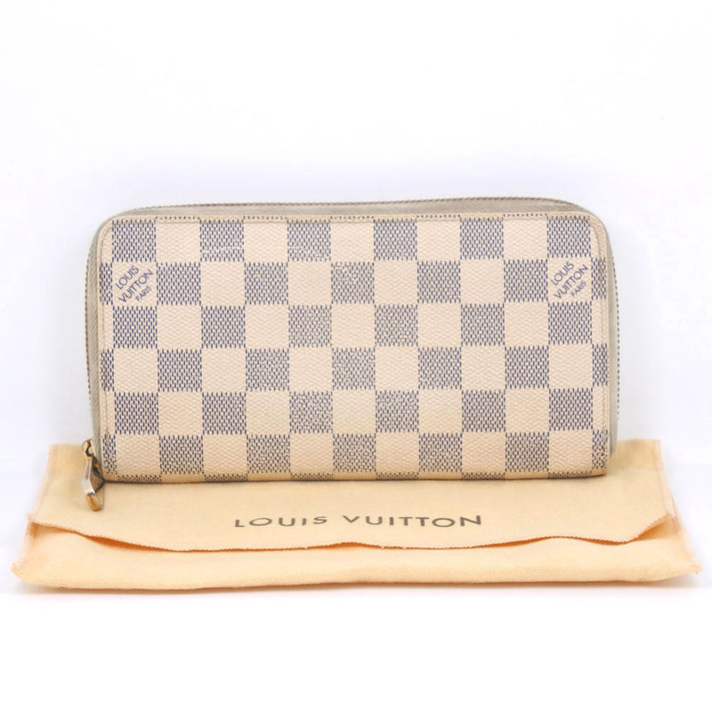 LOUIS VUITTON purse N60019 Zippy wallet Damier Azur Canvas white unise –