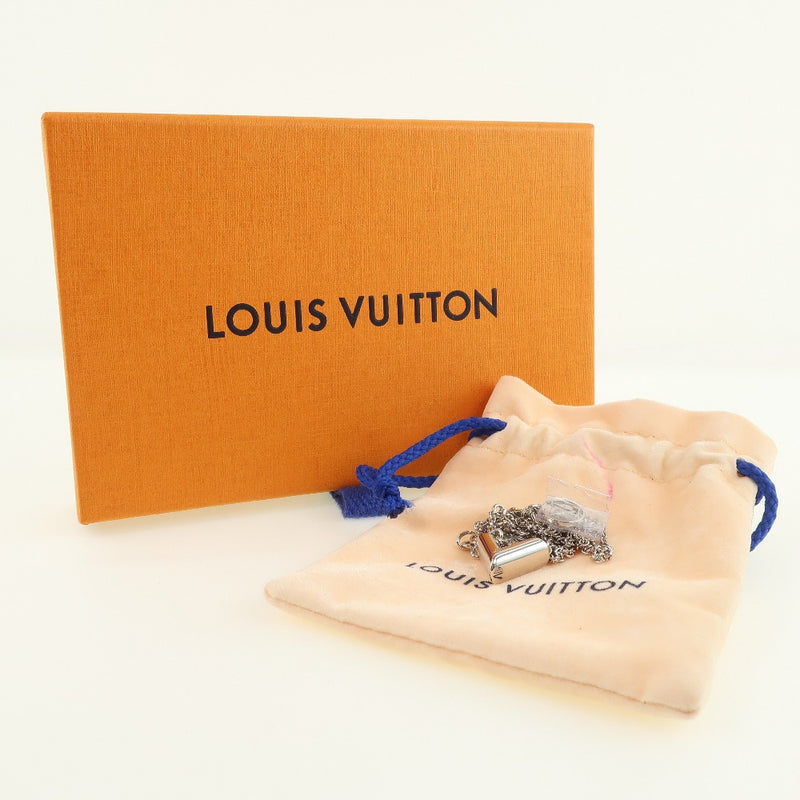 LOUIS VUITTON Essential V Supple Chain Necklace Silver Metal M63197 with  Box