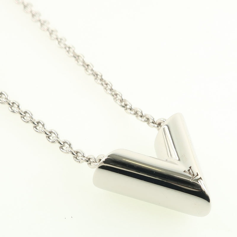 Louis Vuitton Essential V Supple Necklace Silver Metal