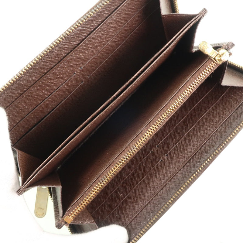 [Louis Vuitton] Louis Vuitton Zippy Wallet Round Zipper N60015 Long Wallet Damier Cambus Tea CA4123 조각 된 유니스진 Long Wallet A-Rank