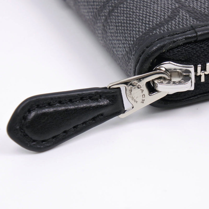 [Entrenador] Entrenador Round Zipper Signature F54630 Long Wallet PVC Revaso Black Unisex Long Wallet s Rank
