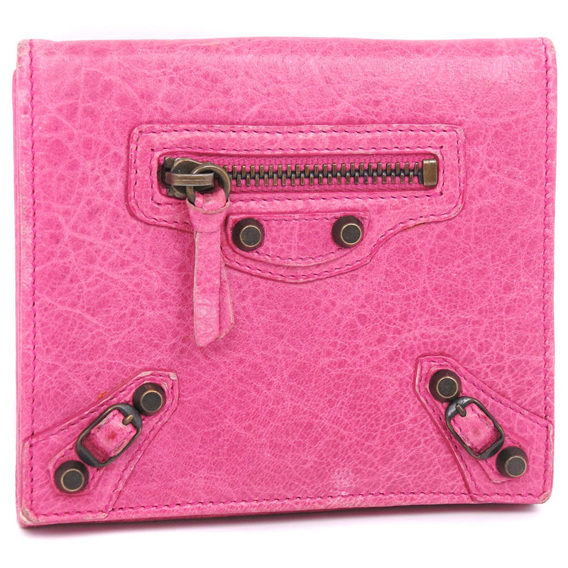 [BALENCIAGA] Balenciaga Classic Window Compact 278738 Bi-fold wallet Leather Pink Ladies Bi-fold Wallet A-Rank