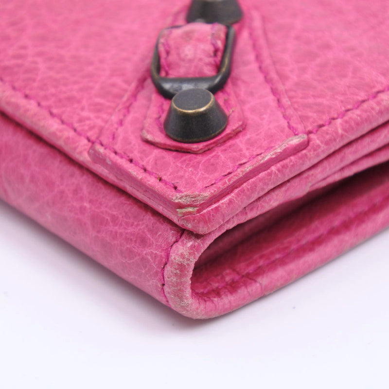[BALENCIAGA] Balenciaga Classic Window Compact 278738 Bi-fold wallet Leather Pink Ladies Bi-fold Wallet A-Rank