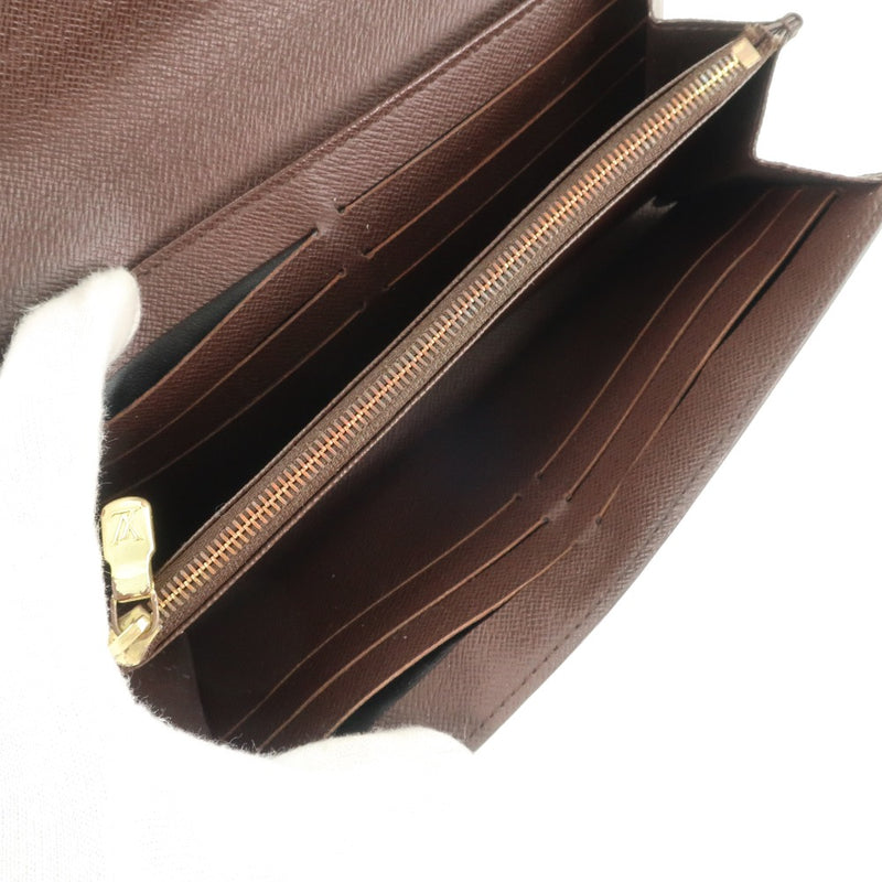 [Louis Vuitton] Louis Vuitton 
 Portofoille Sarah long wallet 
 N63209 Dami Cambus Tea Snap button PorteFeiulle Sarah Unisex