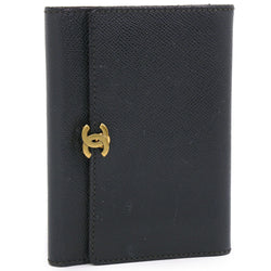 [CHANEL] Chanel Bi -fold Wallet Mat Caviar Skin Black Ladies Bi -fold Wallet