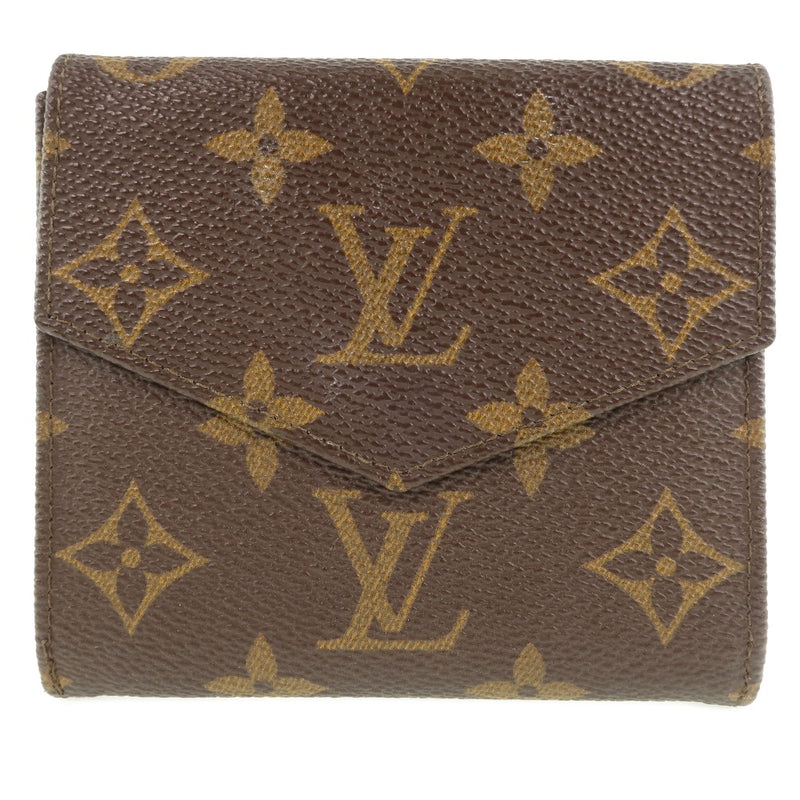[Louis Vuitton] Louis Vuitton Port Monevi Cartede M61660 Bi -Fold Wallet Monogram Canvas Canvas Tea 8910AN邮票中心bi -fold Wallet