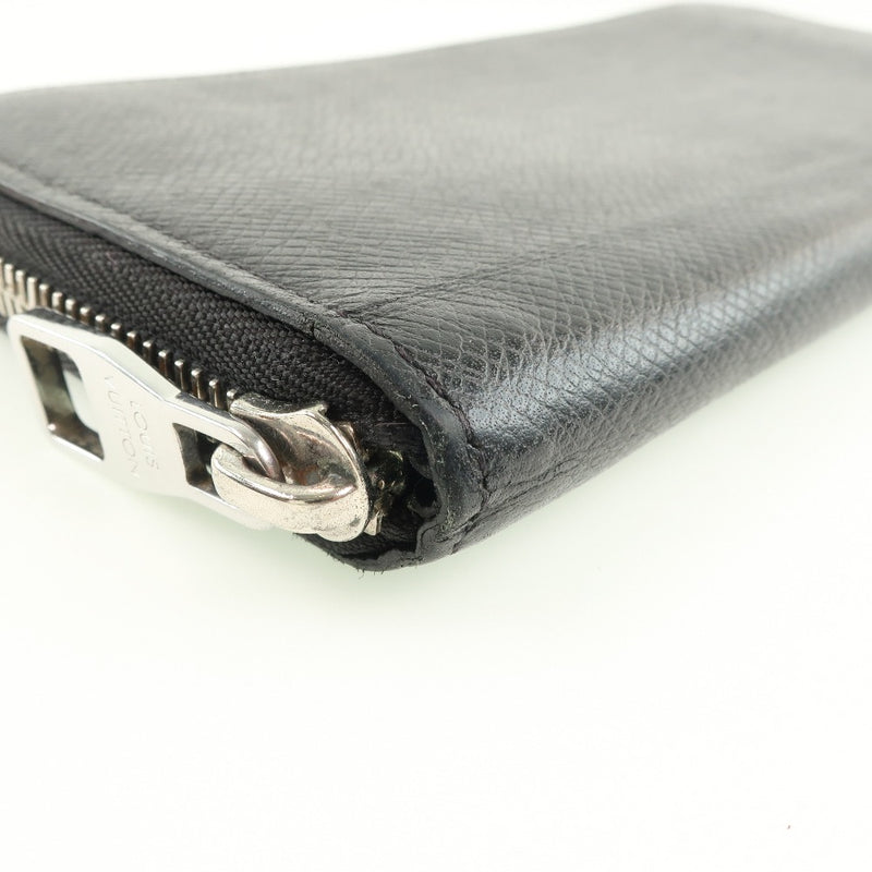 [LOUIS VUITTON] Louis Vuitton Zippy Wallet Vertical Round Zipper M30503 Long Wallet Taiga Aldoise Black CA1119 Engraved Men's Long Wallet