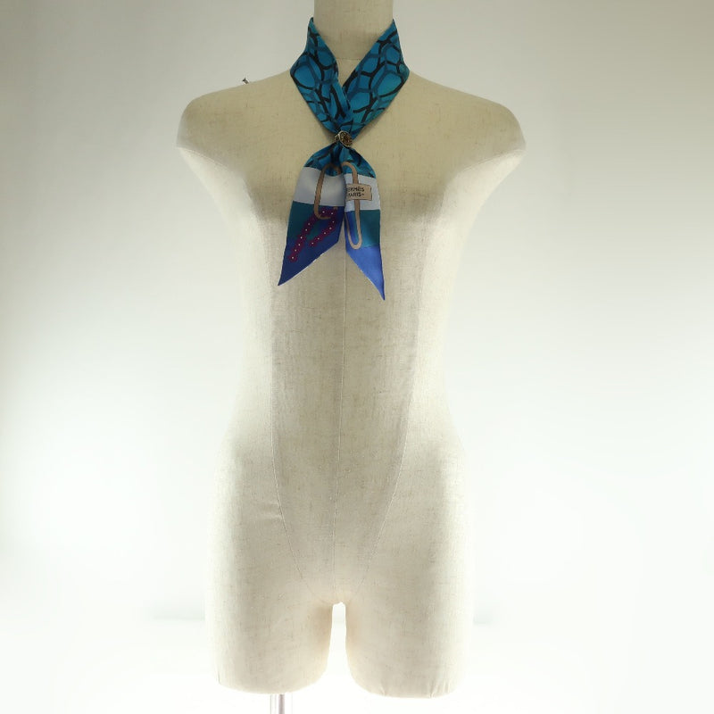 HERMES] Hermes Scarf with twilly ceraments Silk Blue Ladies Scarf – KYOTO  NISHIKINO
