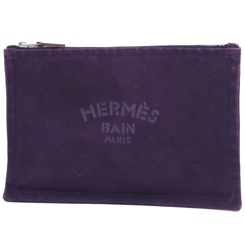 [Hermes] Hermes Flat Pouch Pouch Canvas Purple Ladies Pouch