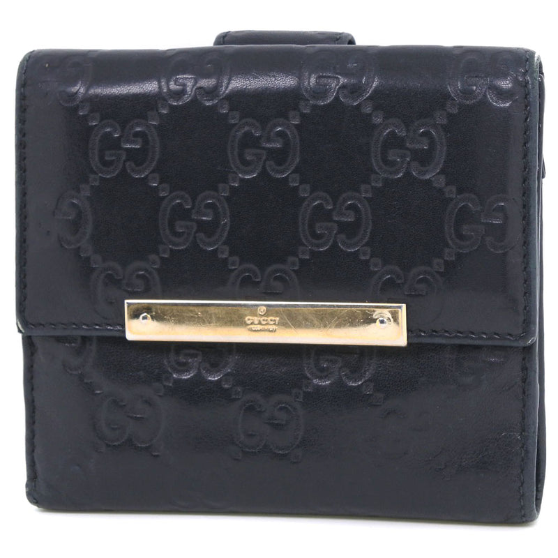 [GUCCI] Gucci 112664 Bi -fold wallet Simer Leather Black Ladies Bi -fold Wallet