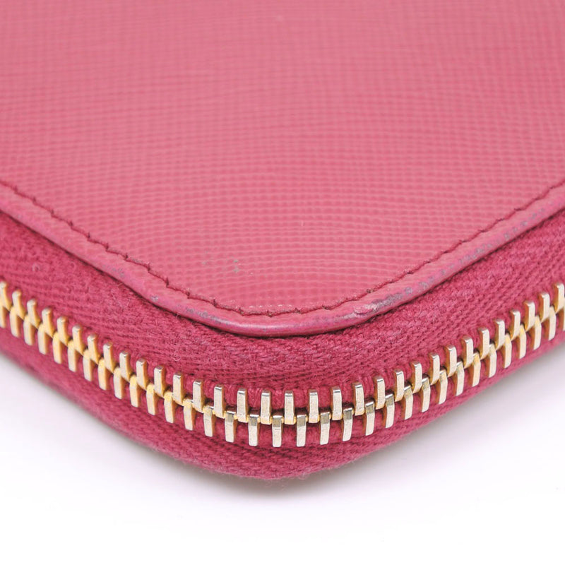 [Prada] Prada Red Round Zipper 1M0506 Long Wallet x Safiano Ladies Long Wallet A-Rank