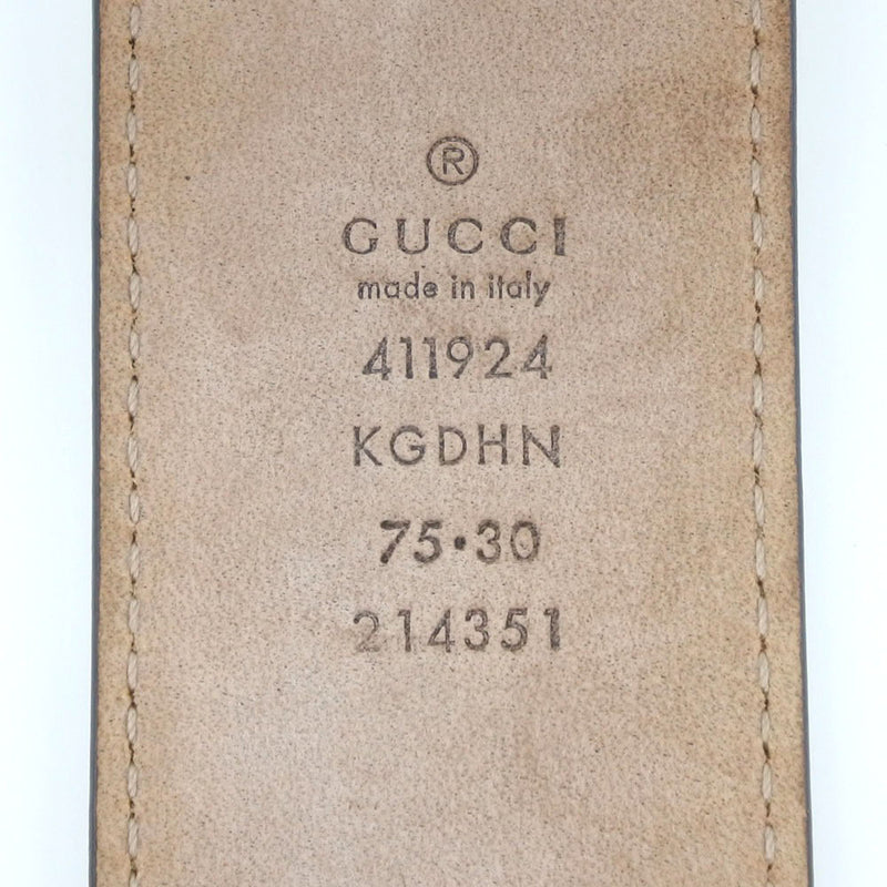[GUCCI] Gucci Interlocking GG Sprem Canvas 411924 Belt PVC Coating Canvas x Leather Tea Ladies Belt A Rank